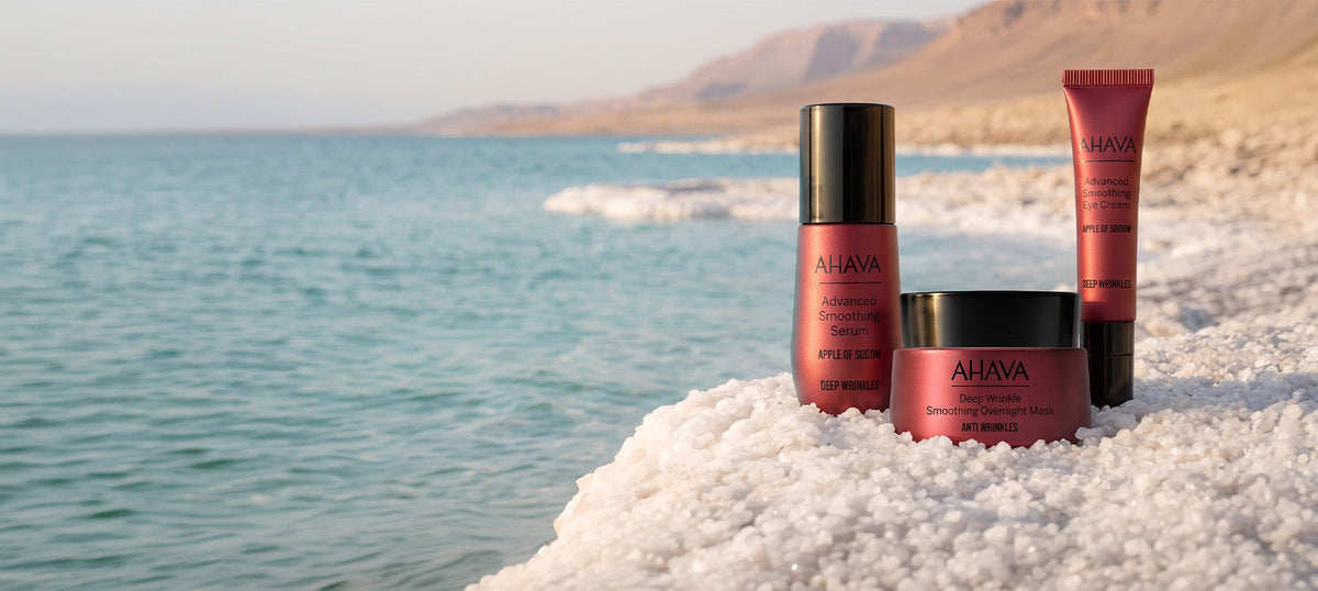 AHAVA Apple of Sodom collection: Natural Botox-like effect for deep wrinkles.