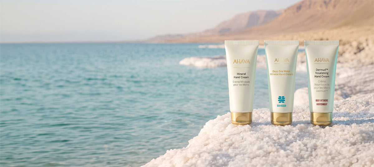AHAVA Mineral Hand Creams collection for nourishing and softening dry hands with Dead Sea minerals