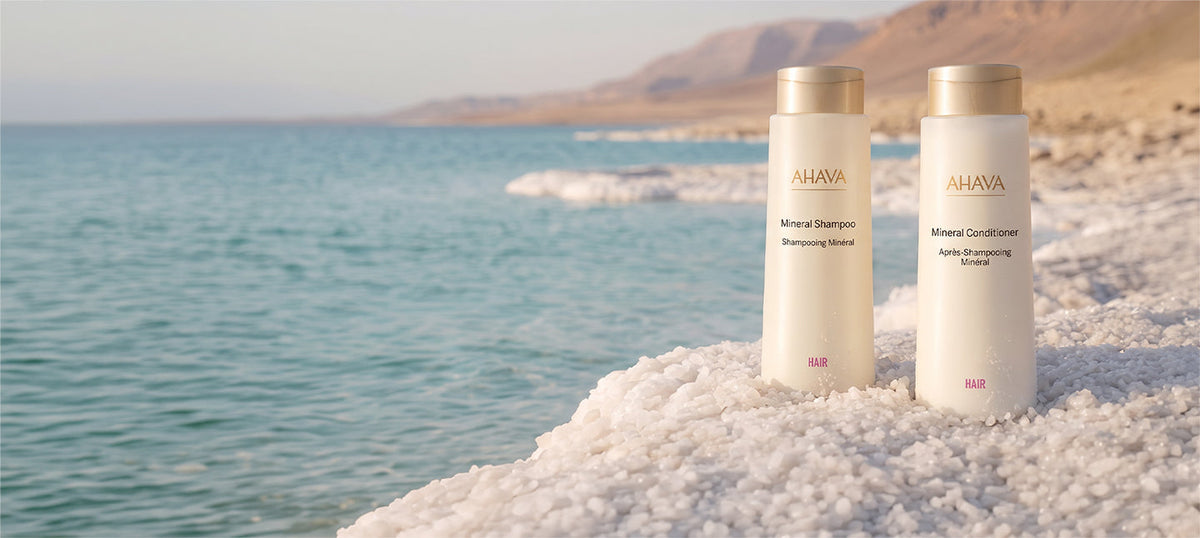 AHAVA Mineral Hair Care: Nourishing shampoos and conditioners for scalp health.