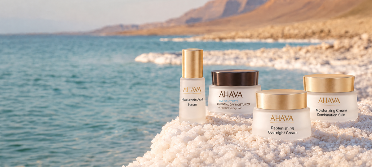 AHAVA Hydrate line: Deeply moisturizing mineral skincare for thirsty skin.