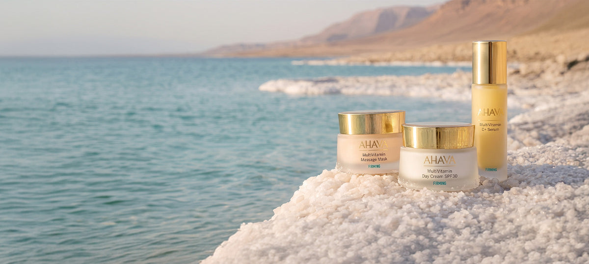 AHAVA Multivitamin skincare line infused with essential vitamins for healthy, nourished skin