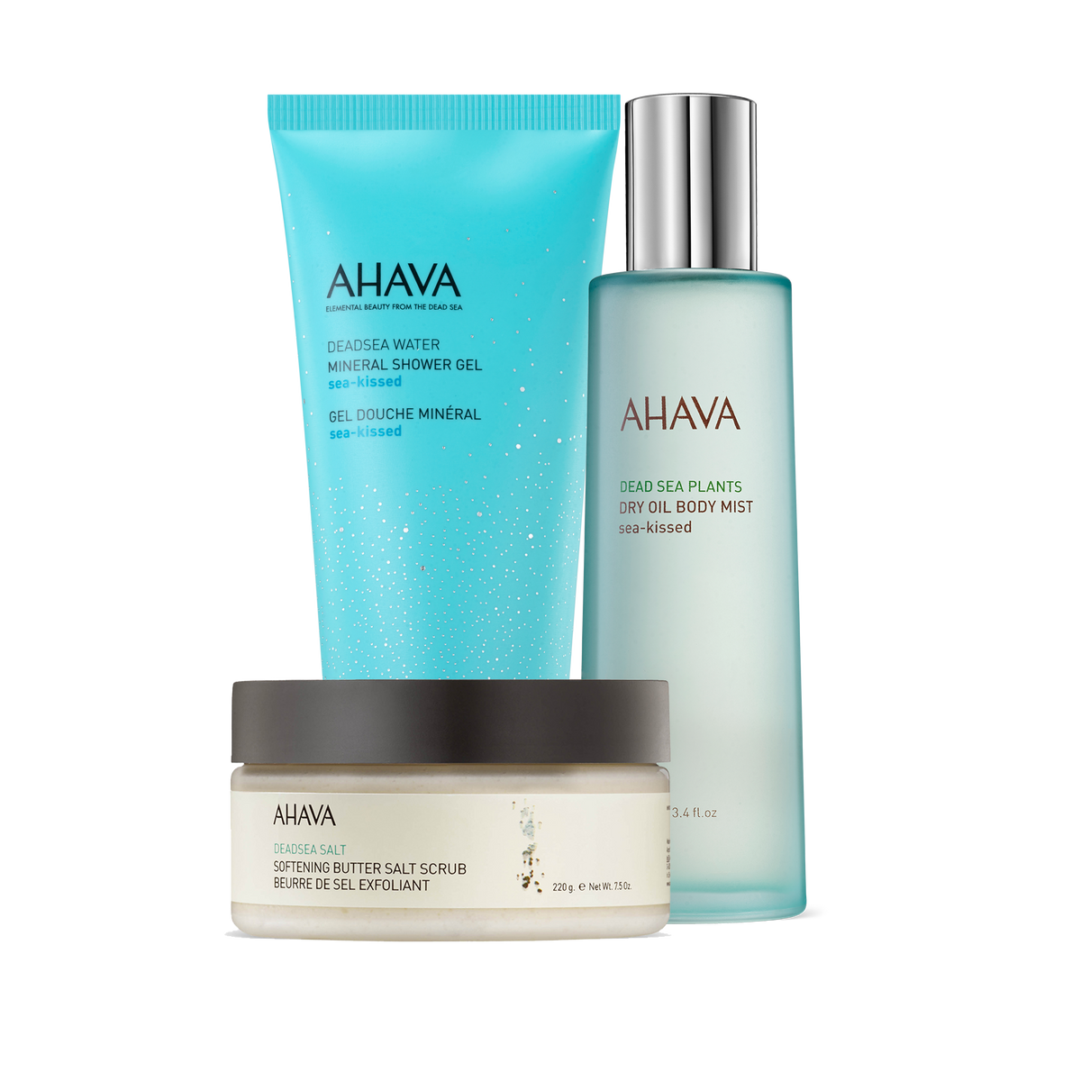AHAVA Sea Serenity Trio with fresh Sea-Kissed Dead Sea products