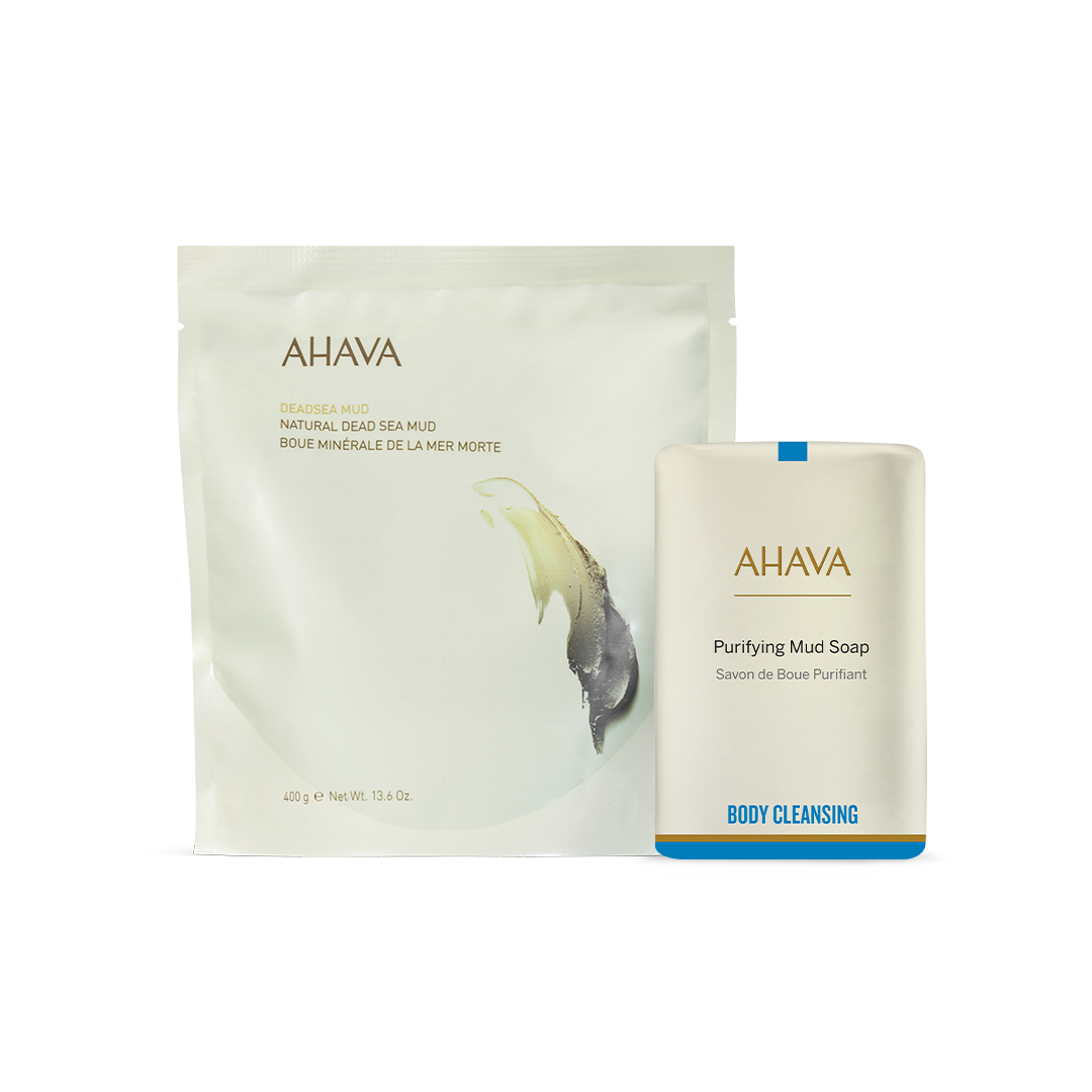 AHAVA Dead Sea Treasures set with essential mineral and mud products