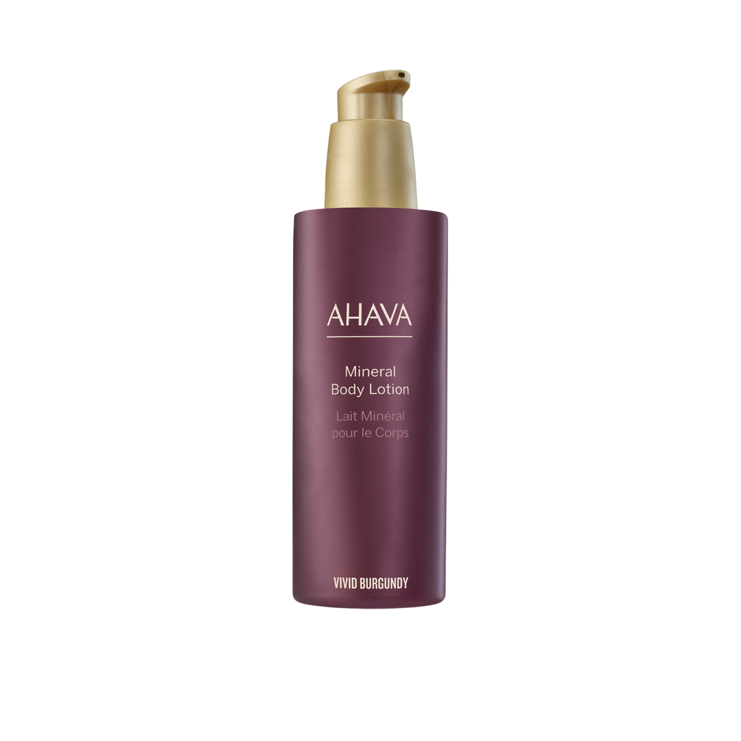 AHAVA Mineral Body Lotion Vivid Burgundy with Dead Sea minerals