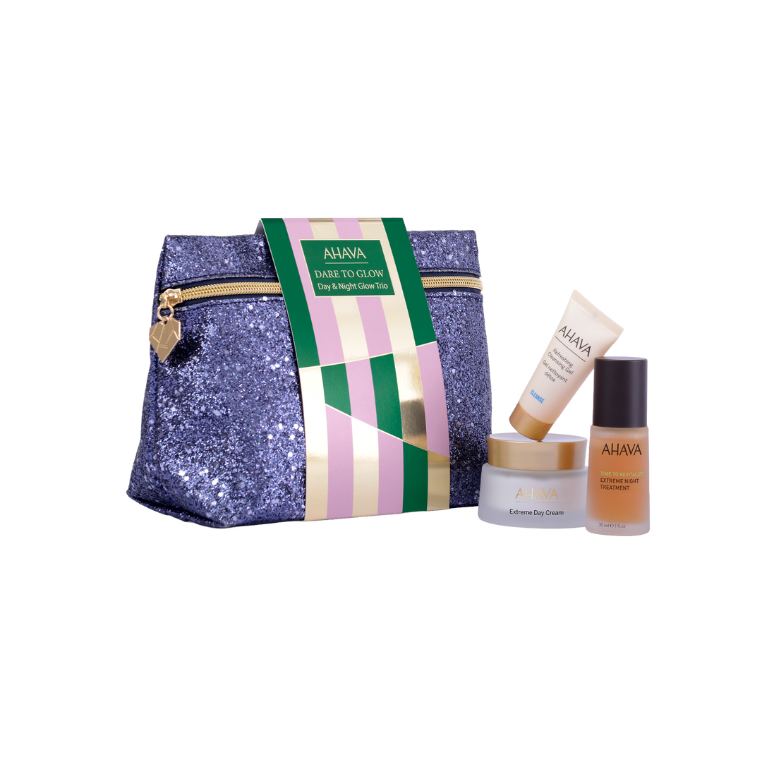 AHAVA Day and Night Glow Trio for 24-hour Dead Sea skin radiance